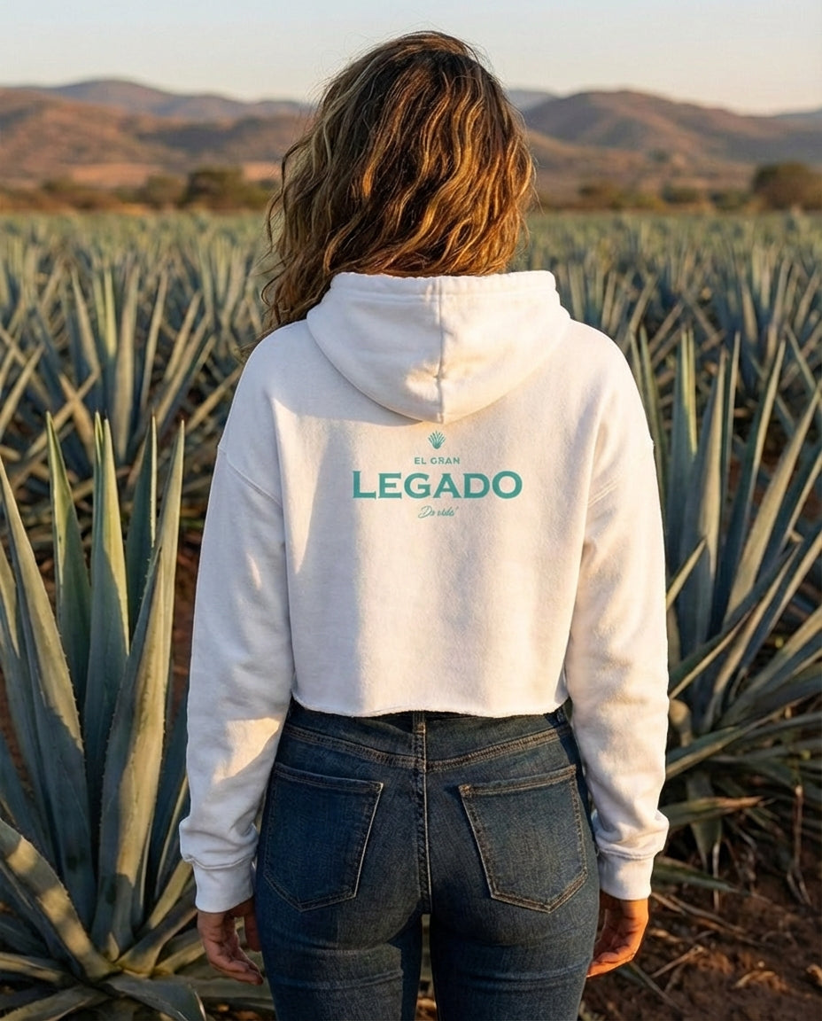 Lightweight Crop Hoodie - Blanco Still Strength