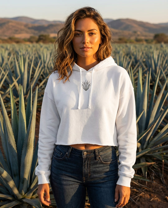 Lightweight Crop Hoodie - Blanco